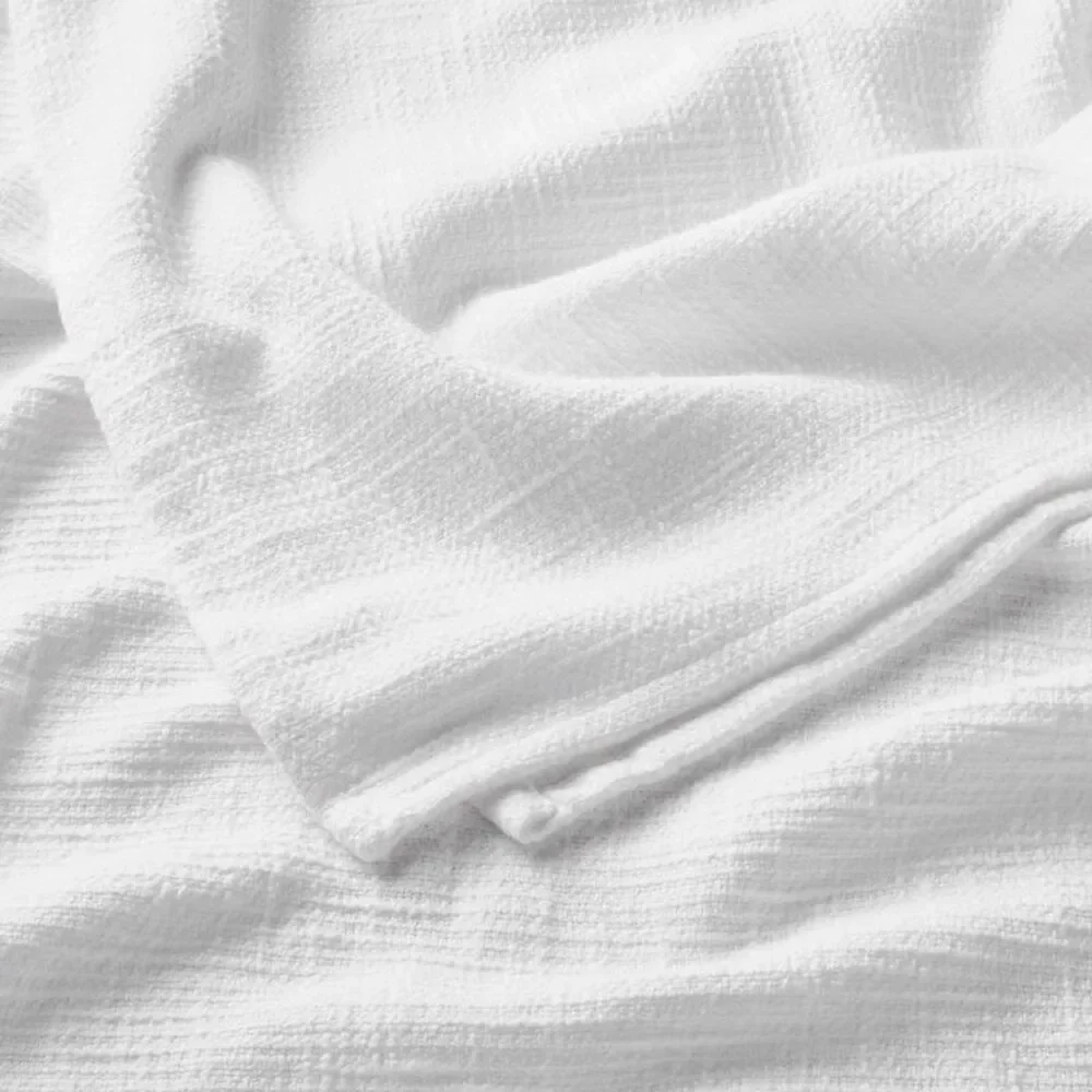 Casaluna - King Cotton Slub Blanket White - Casaluna White